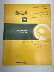 John Deere 130, 160, 165, 180, 185 Rasentraktoren Betriebsanleitung, OM-M89684 - Bild 1 von 5