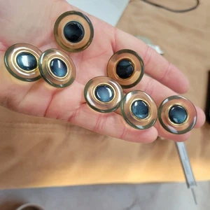 Juego De Colección De 7 Botones De Vástago De Plástico Azul 28mm - Imagen 1 de 4
