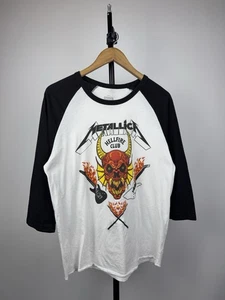 2022 Stranger Things x Metallica Hellfire Club Raglan Tee Men’s M Size - Picture 1 of 10
