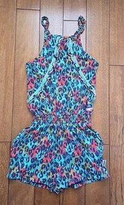 Jake Fisher Colorful Animal Print Sleeveless Romper Jumpsuit Size 4 - Picture 1 of 8