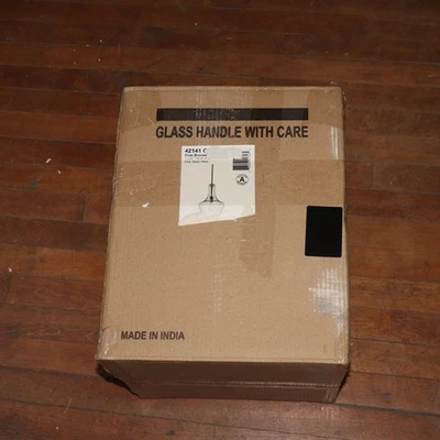 Colgante campana de cocina Kichler Everly de 1 luz vidrio semillado transparente bronce antiguo 15,25" Foto 1 de 4