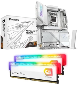 GIGABYTE X870E AORUS PRO ICE + GeIL Orion DDR5 32GB (16GBx2) 6000MHz - Picture 1 of 19