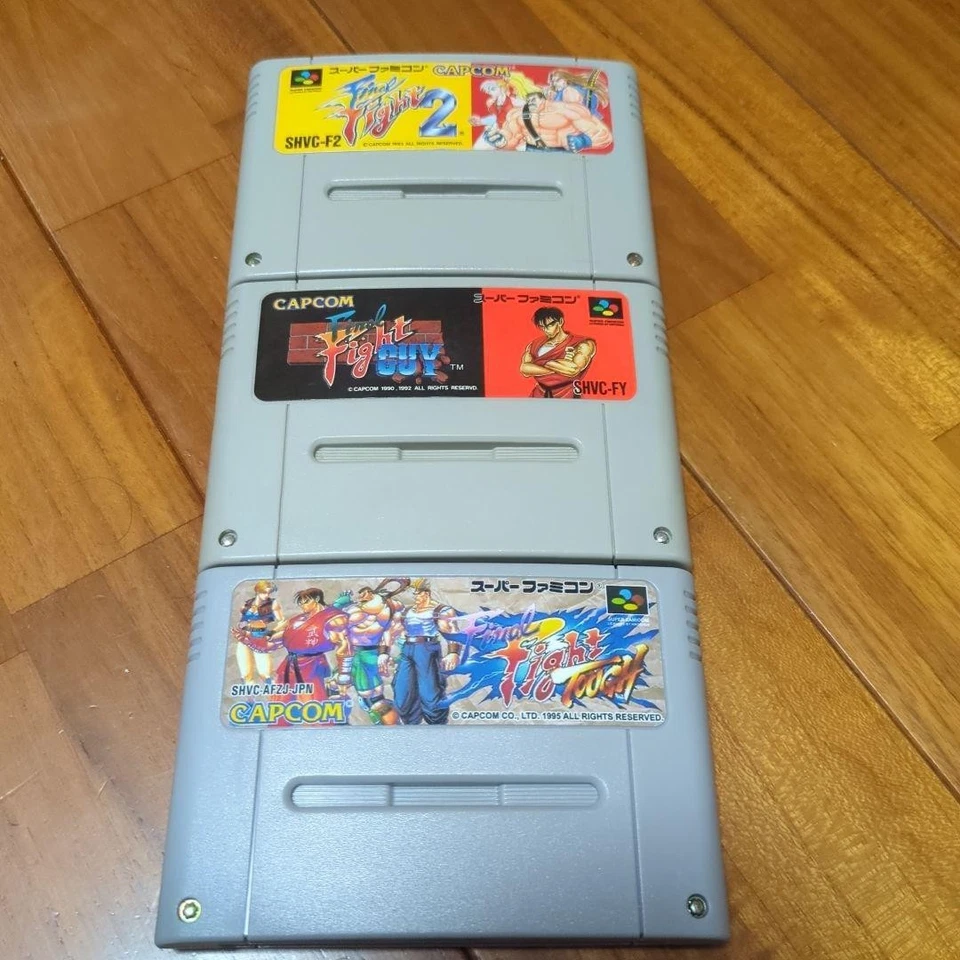 Final Fight 1 2 Tough SNES Set Japanese Version CAPCOM Super Famicom Lot - Image 1 of 4