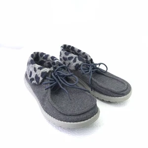 Zapatos Mocasines Hey Dude Britt Talla 9 Gris Guepardo Estampado Animal Piel Sintética - Imagen 1 de 8