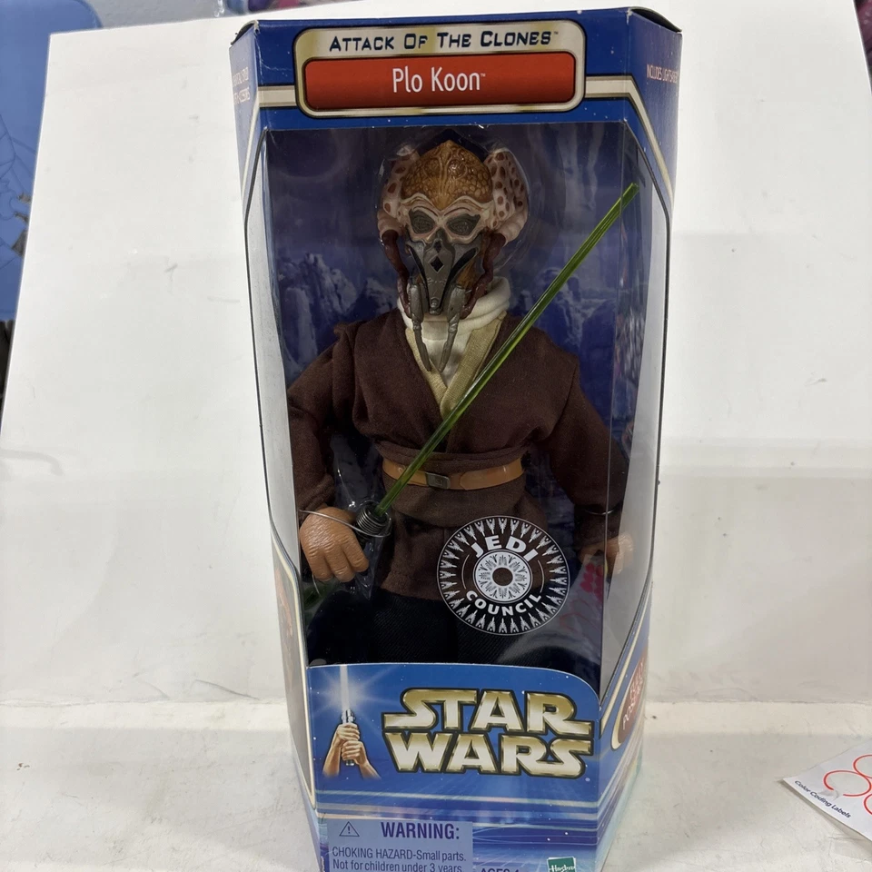 Star Wars Attack of The Clones 12" PLO Koon Figure 2002 Hasbro Jedi Council