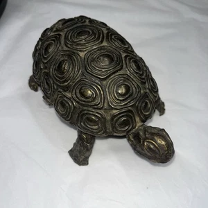 Turtle Brass  Trinket Dish  Figurine  6.5x 4” - Picture 1 of 15