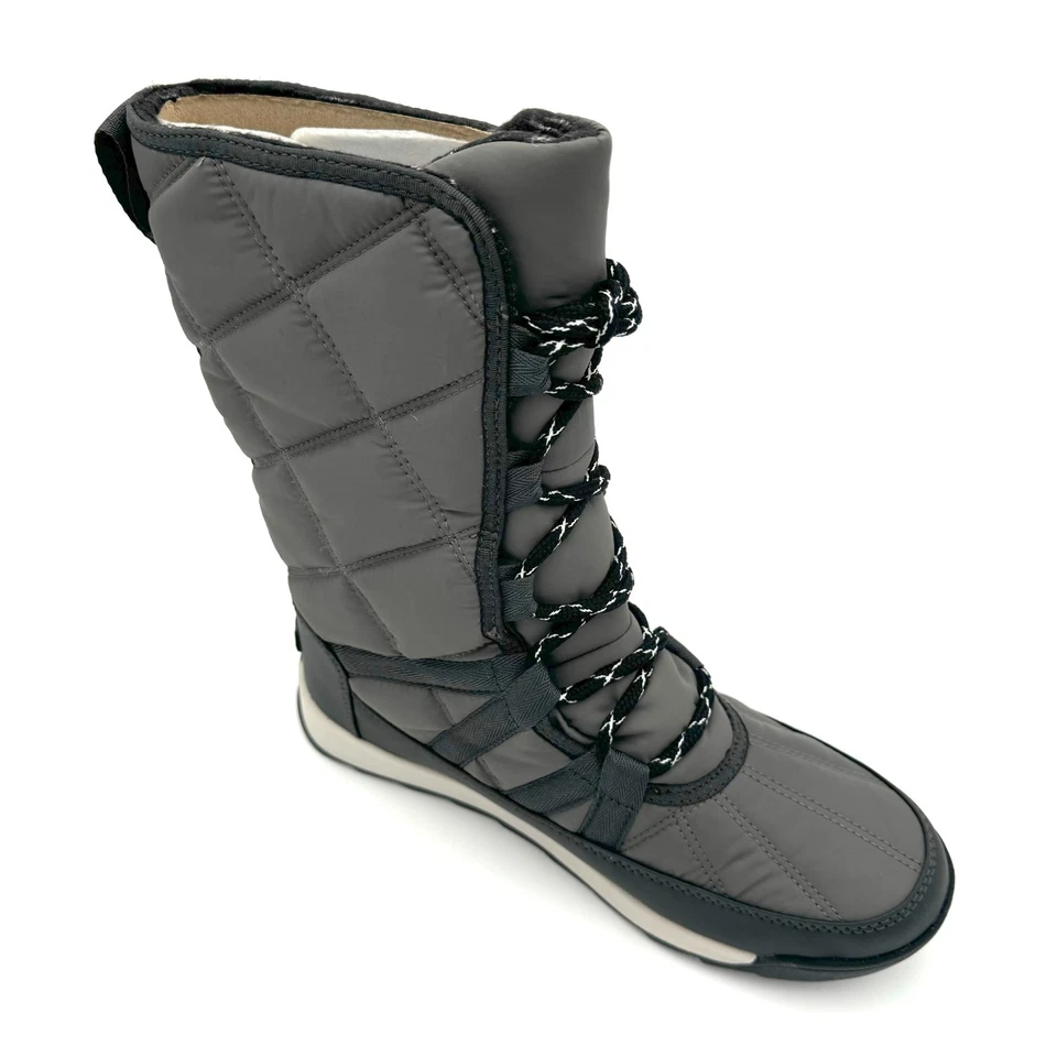 Botas para mujer Sorel Whitney Tall Lace II para clima frío, gris/negro, precio de venta sugerido por el fabricante $200 Foto 1 de 1