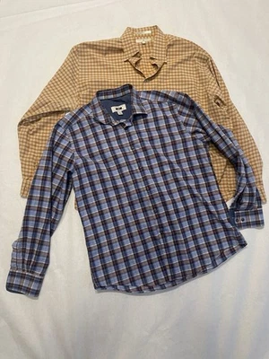 2 camisas Joseph Abboud para hombre XL a cuadros con botones manga larga Foto 1 de 4
