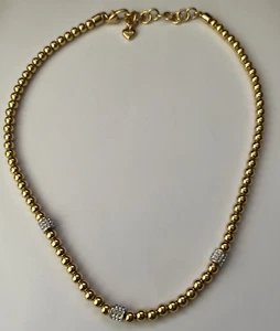 Brighton Meridian Petite Beads Station Necklace Gold Tone 16-18" - Picture 1 of 4