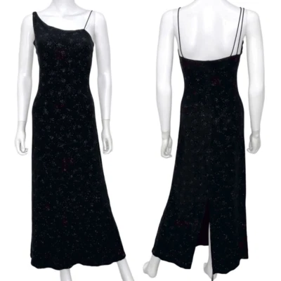 拜尔也是! 复古珠光闪亮紧身懒人长裙黑色女式 XS 码 — 第 1/4 张图片