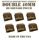 6 MOLLE 40mm HE GRENADE POUCH DOUBLE COYOTE US MILITARY TACTICAL EN BLOC CLIPS