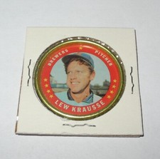 1971 Topps Baseball Coin Pin #20 Lew Krausse Milwaukee Brewers EX/MT