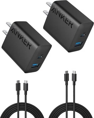 Anker iPhone 16 充电器,USB C 充电器块,2 件装 20W 快速壁式充电器 — 第 1/4 张图片