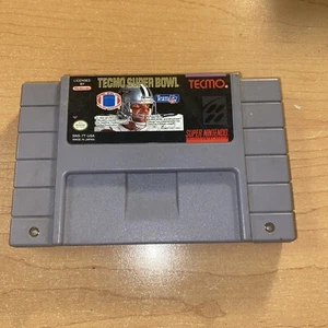 ORIGINAL Tecmo Super Bowl AUTHENTIC Super Nintendo SNES Vr Good - Picture 1 of 4