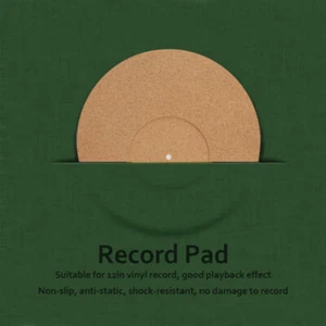 Cork Turntable Mat for LP Record Players Vinyl Record Player Pad Turntable - Picture 1 of 12