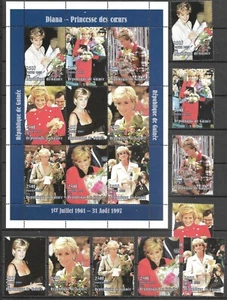 GUINEE - 1998 MNH "Royalty - DIANA SPENCER" Souvenir Sheet & Complete Set (II) - Picture 1 of 1