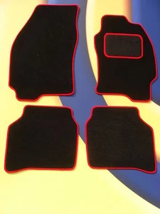 Car Mats for FORD MONDEO MK4 2007-2012 BLACK WITH RED EDGING QUALITY + 2 CLIPS - Picture 1 of 2