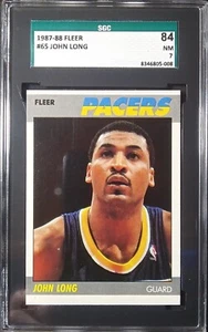1987-88 Fleer Basketball [Base] #65 John Long IND DET '89 NBA Champ NM SGC 7(84) - Bild 1 von 12