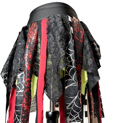 Gothic Mummy Skirt Size Small Medium Top Bloody Spiderweb Striped Lace Halloween - Image 1 of 4