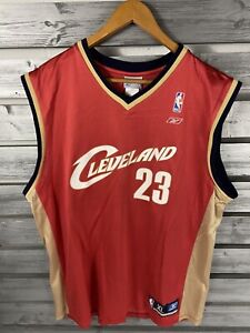 Vintage Reebok Red Cleveland Cavaliers #23 Lebron James Jersey Mens XL