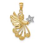 14K Gold with Rhodium D/C Angel with a Star