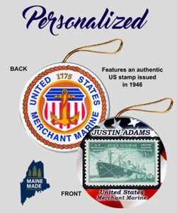 PERSONALIZED US MERCHANT MARINE Christmas Ornament - Collectible Gift Veteran - Picture 1 of 1