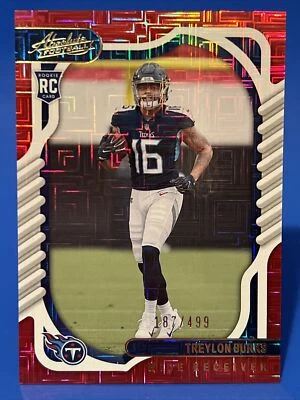 2022 Panini Absolute Rookies Red Squares /499 Treylon Burks #112 Rookie RC - Image 1 of 2