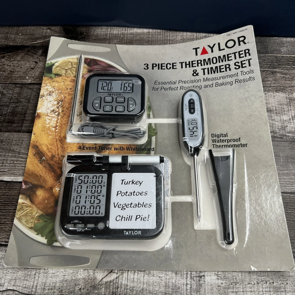 Taylor 3pc Digital Thermometer & Kitchen Timer Set