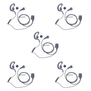 5 X G Shape PTT Overt Earpiece/ Headset Soft Ear Cup for ICOM 2 Pin Radio - Picture 1 of 4
