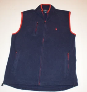 Polo Ralph Lauren Navy Blue Fleece Vest Youth XL Embroidered - Picture 1 of 5