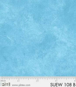 Suede Tonal Blue 66x108" Wide Quilt Backing Cotton fabric BTY P&B Textile - Picture 1 of 9