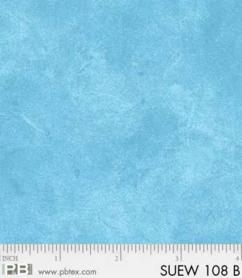 Suede Tonal Blue 66x108" Wide Quilt Backing Cotton fabric BTY P&B Textile - Image 1 of 4