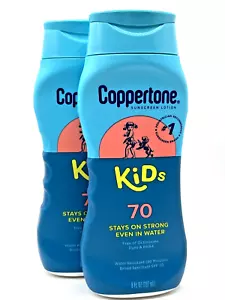 (2)Coppertone Kids SPF 70 Water Resistant 80 Minutes -2 pack 8 Fl Oz Each 8/2027 - Picture 1 of 3
