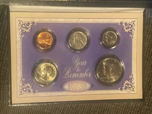 YEAR TO REMEMBER 1988 BIRTH YEAR SET - 5 COIN CASE, CERTIFICATE OF AUTHENTICITY - Picture 1 of 6
