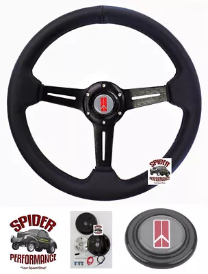 1969-1989 Oldsmobile leather steering wheel 13 3/4" DRIFTER - Image 1 of 4