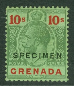 SG 134 Grenada 1921-31. 10 green & red/emerald, overprinted specimen - Picture 1 of 2