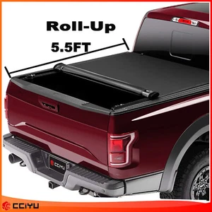 Tonneau Cover Truck Bed 5.5FT For 09-14 Ford F150 Soft Roll-Up Retractable - Picture 1 of 12