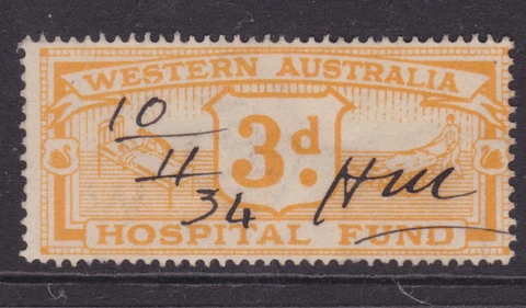 WEST AUSTRALIA 1934 HOSPITAL FUND 3d Orange FINE USED  (NG14) Cover