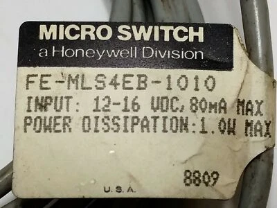 Microswitch / Sensor de proximidad Honeywell FE-MLS4EB-1010 Foto 1 de 4