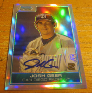 Josh Geer Autographed 2006 Bowman Chrome Prospects Refractors #BC232 #'d 297/500