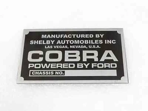 PLACA DE DATOS SE ADAPTA AL MODELO COBRA CARROLL SHELBY DE FORD #V212-7 - Imagen 1 de 6