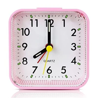Analog Alarm Clock with Snooze and Light for Bedrooms Bathroom Shelf Desk - Image 1 of 4