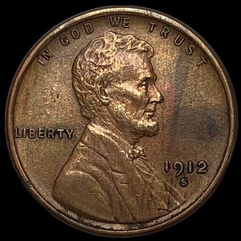 1912 S Lincoln Cent Wheat Penny  E9880 Cover
