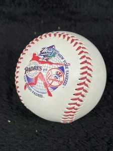 1998 World Series Yankees vs. Padres Fotoball Baseball Ball Vtg Commemorative - Picture 1 of 4