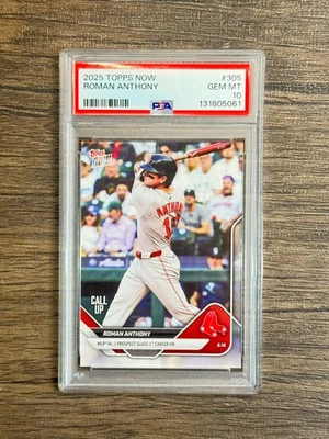 2025 Topps Now Roman Anthony PSA 10 ¡Primera carrera HR! GEMA COMO NUEVA #305 Medias Rojas Foto 1 de 2
