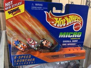 1996 Hot Wheels Sonic the Hedgehog Micro Set Dr.Robotnik, Knuckles, Sonic RARE! - Picture 1 of 3