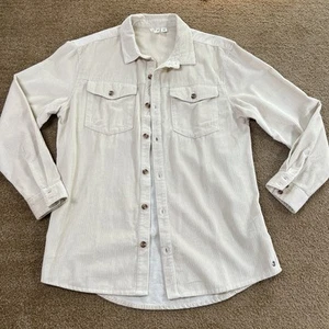 Camisa Roxy Let It Go Pana Manga Larga Abotonada Gran Tamaño Crema Talla M - Imagen 1 de 10