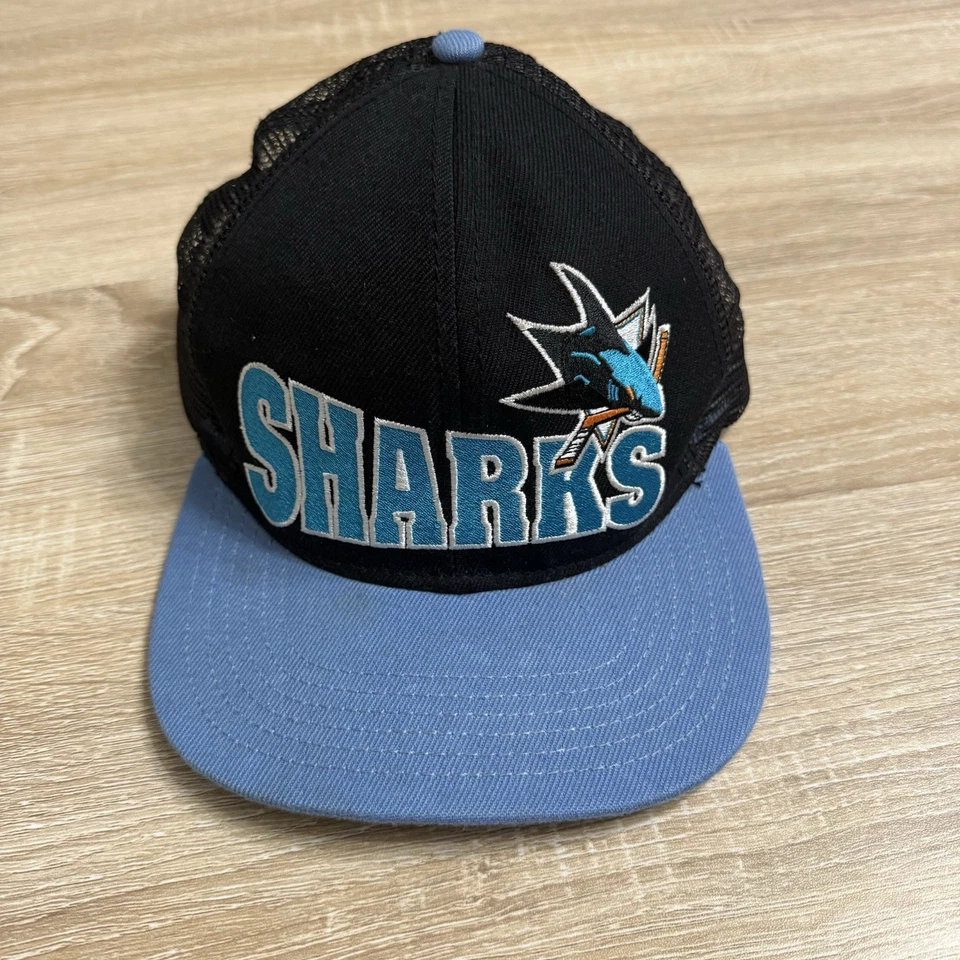 De colección Y2K Mitchell & Ness Tiburones 100% Lana Camionero Malla Snapback Sombrero Verde azulado OSFA Foto 1 de 4