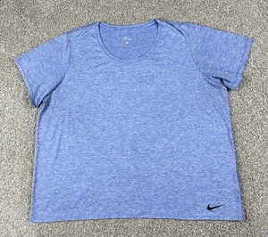 Nike Shirt Womens 2X Blue Purple Heather Dri Fit Training Active Short Sleeve - Picture 1 of 10