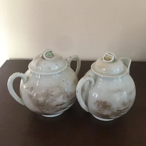 Zuccheriera e lattiera Kutani giapponese porcellana vintage anni 50 set tè/caffè - Foto 1 di 8